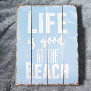 Blue Beach Wall Decor Sign